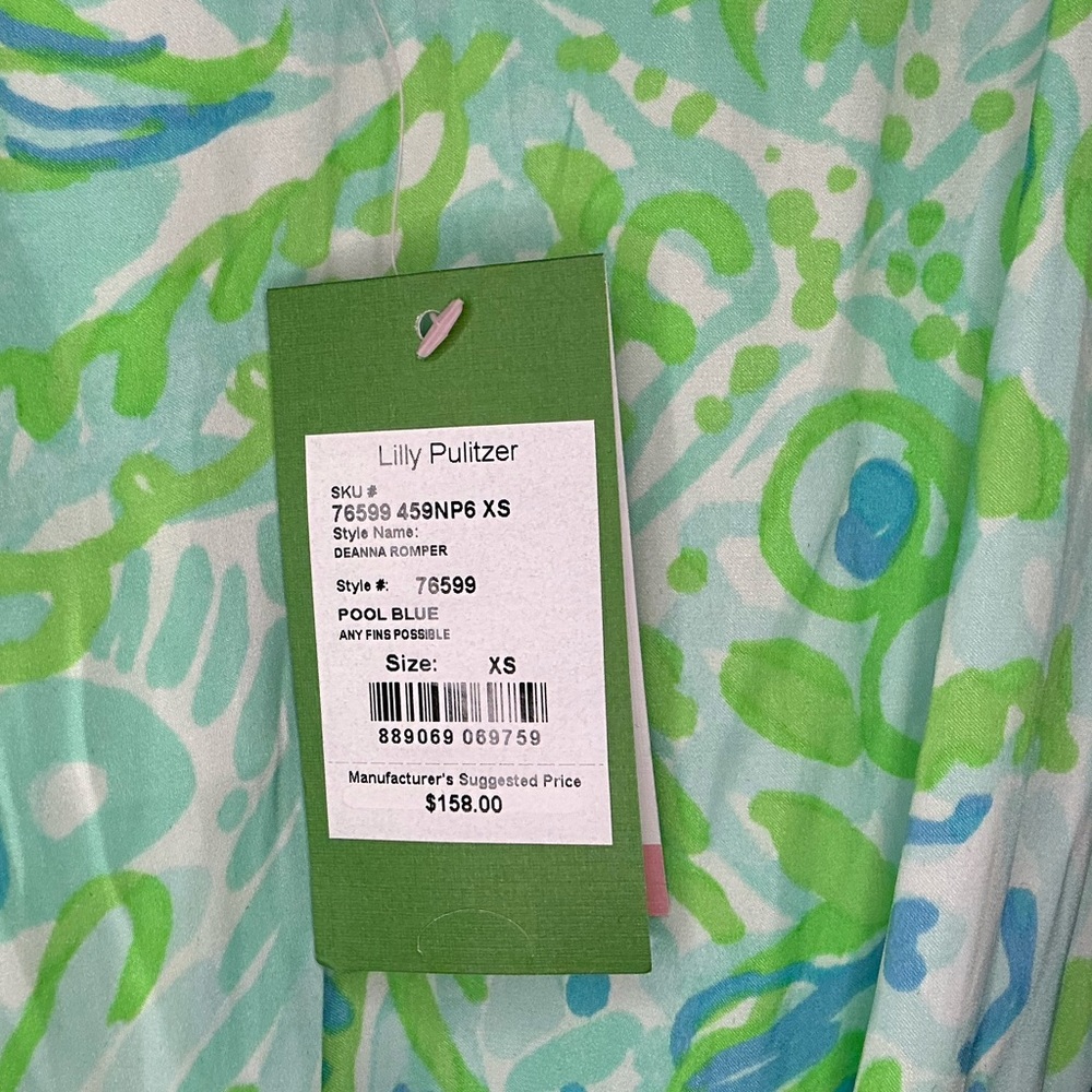 Lilly Pulitzer Any Fins Possible Deanna Romper XS - Picture 7 of 8
